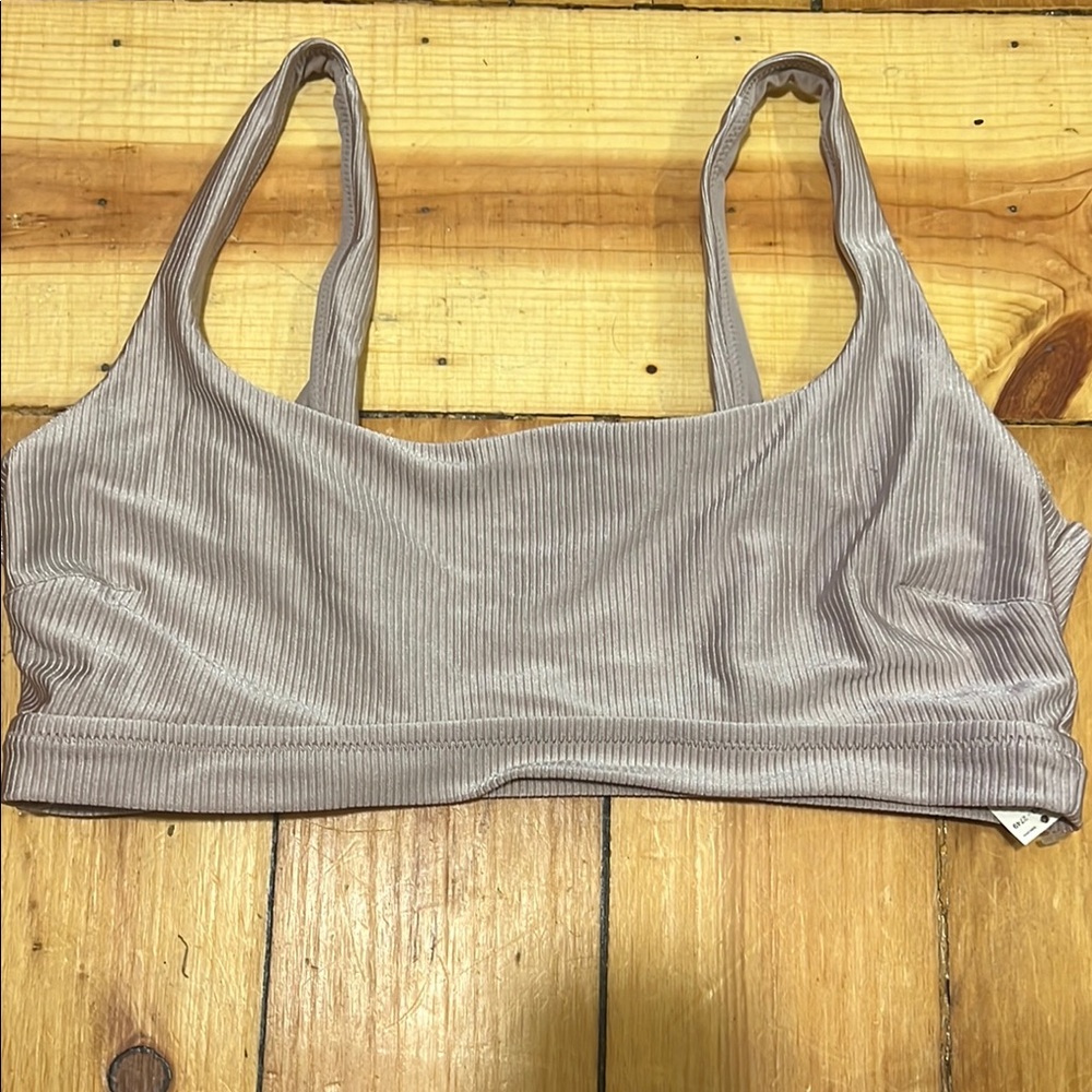 Aerie Gray Bikini with Spaghetti Straps and Scoop Neckline